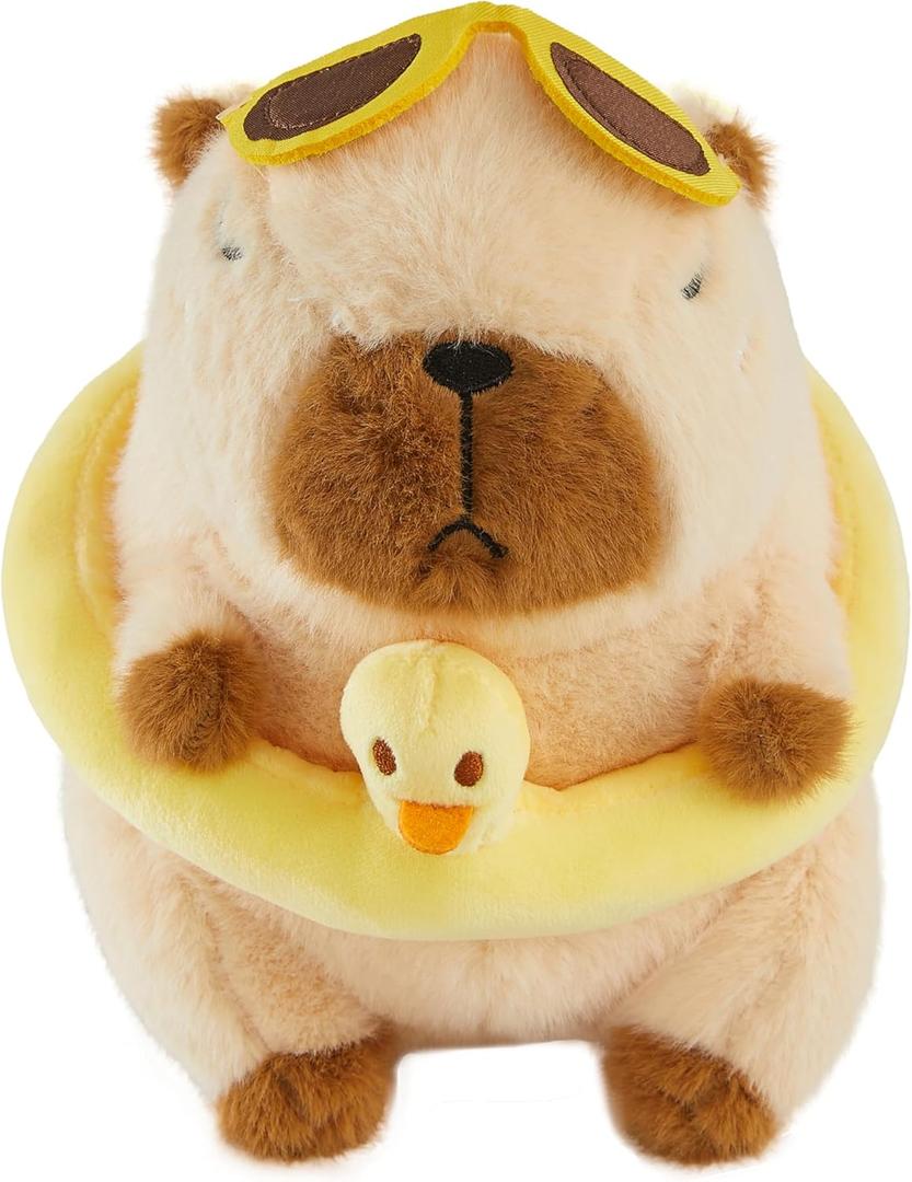 Capybara Plush Toys - 10'' Soft and Cute Capybara Plushies Pillow Capibara Stuffed Toy, Kawaii Capibara Stuffed Animal Plush for Home Dcor or Gift (Swimming Circle)