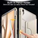 JETech Rotating Case for iPad Air 13-Inch M4/M3/M2 (2026/2025/2024) with Pencil Holder, 360 Degree Rotation Protective Stand Cover Clear Back, Auto Wake/Sleep (Starlight)
