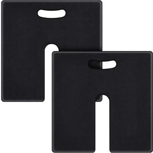 2 Pcs Pipe and Drape Backdrop Base Weights 23 Lbs Weigh Down Backdrop Stands with Heavy Rubber Base for Canopy Curtain Stand Photo Shoots Outdoor Wedding Decor, 17.7 x 17.7 Inch Black