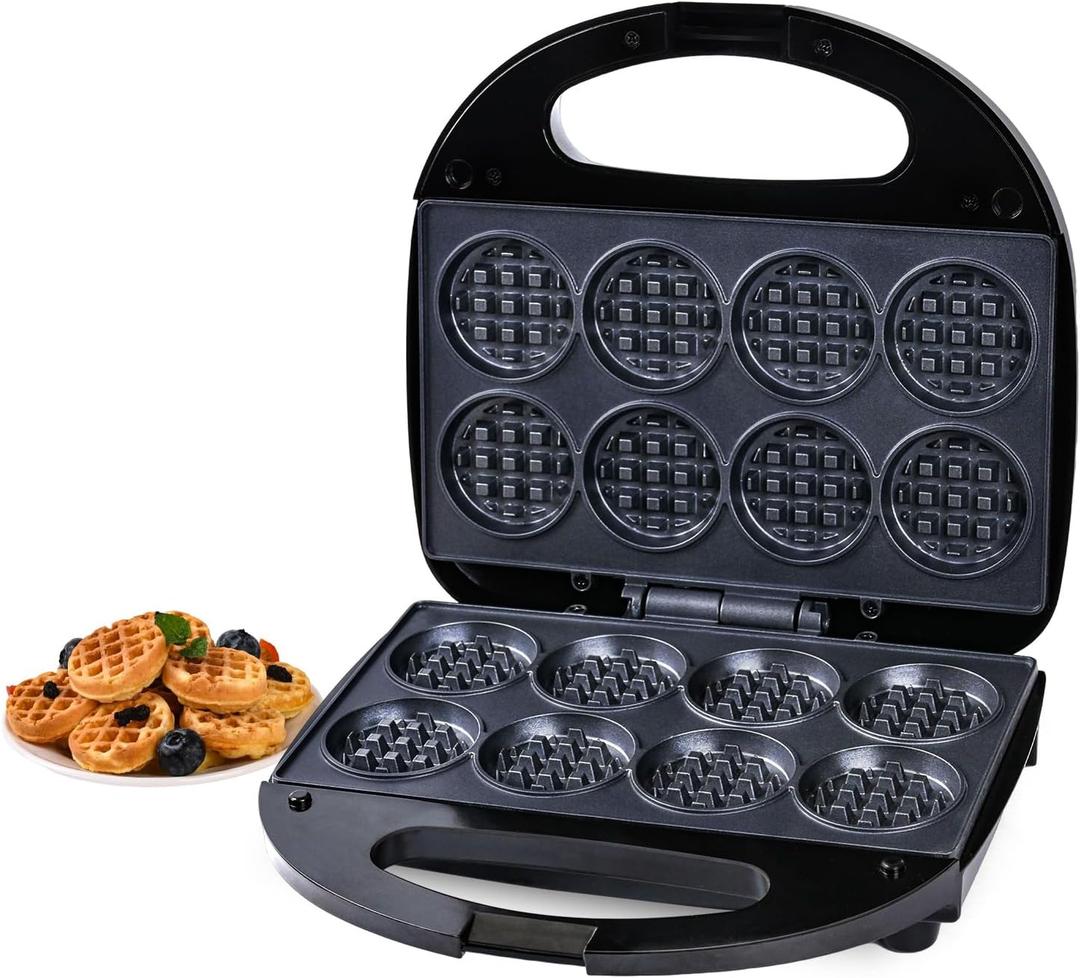 Waffle Maker, Mini Waffle Maker Machine Nonstick with Quick Heat-Up Make 8 pcs Waffles,Waffle Maker for Kids, Suitable for Good Breakfast Snack Dessert