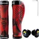 TOPCABIN Ergonomic Bike Grips - Widen Holding Rubber Grips with Aluminum LockGrips for Mountain & Road Bikes
(Rubber Red, 1 Pair)