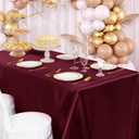 Horbaunal Burgundy Satin Tablecloth 60 x 120 Inches Rectangle Table Cloth Bright Silky Table Cover Overlay Dining Tablecloths for Wedding Party Banquets