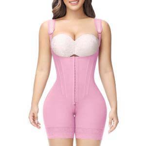 SHAPSHE Fajas Colombianas Moldeadoras De Cintura Y Abdomen Body Shaper Postpartum Compression Shapewear Tummy Control (Large, Pink-upgrade)