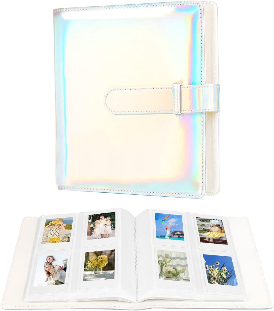 256 Pockets Mini Photo Album for Fujifilm Instax Mini 12 11 9 40 99 90 8 7 Evo LiPlay,Compatible with Polaroid Snap/PIC-300/Z2300 Cameras & Zip Instant Printer, Kodak 2X3 Film (Magic Silver)