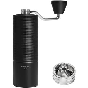 TIMEMORE Chestnut C3S Manual Coffee Grinder, Stainless Steel S2C Conical Burr Coffee Grinder, Hand Coffee Grinder, Adjustable Grind Setting for Travel/ Camping/ Home, Black