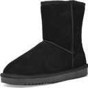 DREAM PAIRS Women's Mid Calf Winter Snow Boots FuzzyClassic Mid Boot, Size 9, Black-Classic)