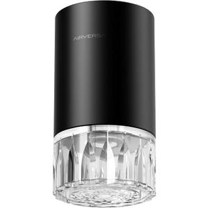 Airversa Waterless Essential Oil Diffuser for Home Room Desk Car Air Freshener Diffuser, Up to 600 sq ft, Battery Operated, Mist Level and Timer Settings, 100mL Capacity, Cold Air, RD1 Black