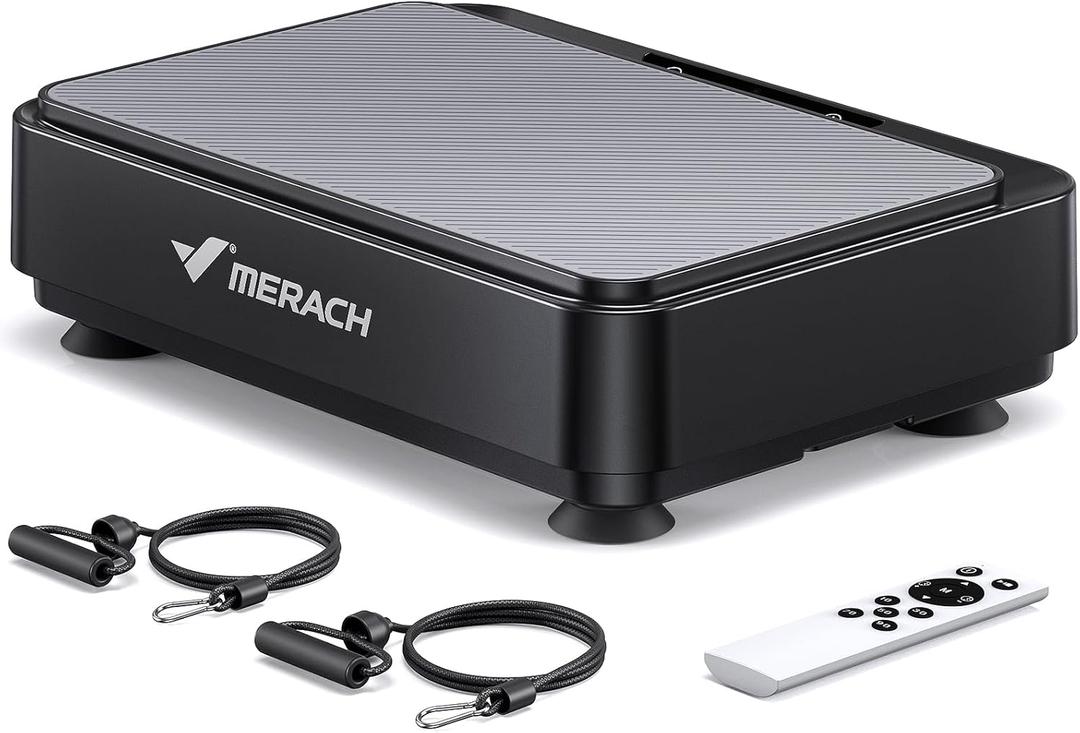 MERACH Vibration Plate Exercise Machine, Mini Vibrating Plate Machine for Women Men, Full Body Vibration Platform, Exercise Equipment for Home (Black)
