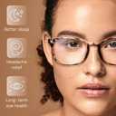 Gaoye Stylish Blue Light Glasses for Woman - Computer Glasses up to 99% Blue Light Blocking - Lightweight Frames - 3 pack (A1 Matte Black+leopard+transparent)