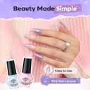 modelones Nail Polish Set, 6 Colors Charm Pink Blue Gold Purple Green Shimmer & Holographic Quick Dry Non Toxic Nail Polish Kit Salon Home DIY Manicure Kit Gift For Women Girl