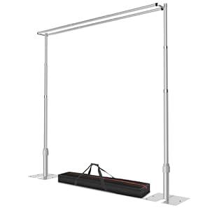 Qoolfoto 12x10ft Pipe and Drape Backdrop Stand, Double Crossbar, Heavy Duty Adjustable Background Frame with Metal Base for Parties Photography Wedding Photoshoot Decoration