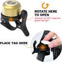 Bicycle Bell for AirTag 120dB, Bike Mount for AirTag GPS Tracker Waterproof Classic Brass Holder Hides Under Bike Bell Anti-Theft