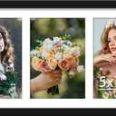 DUENPY 8x16 Collage Picture Frame, 5x7 Collage Picture Frame Displays Three 5x7 inch Photos, or 8x16 (Without Mat) for Available Horizontal Wall Mounting Display and Vertical, Black