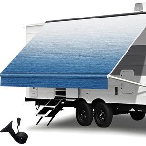 Heavy Duty RV Awning Fabric Replacement - 19.5oz Vinyl Camper Awning - Waterproof & UV-Resistant - Universal Canopy for Camper, Trailer and Motorhome (Sapphire Blue Fade, 17FT(Fabric 16'2"))