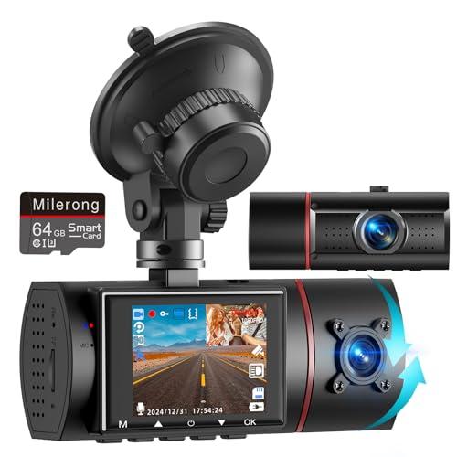 Amazon.com: Dual Dash Cam Front and Inside with 64GB Card,Milerong X25 1080P Dash Camera for Cars with Infrared Night Vision,Loop Recording,G-Sensor,24H Park Monitor,Inside Car Camera for Uber/Lyft/Taxi Driver : Electronics