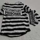 Prisoner Pet Costume Prison Pooch Funny Prisoner Halloween Costume for Small Dogs Cats (X-Large) White Black
