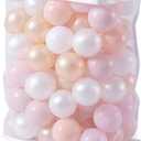 Realhaha Ball Pit Balls 50 100 200 500 Play Balls Plastic Balls for Baby Girls Toddlers Kids Play Tent Pool Playhouse Playpen Party Decoration (Pink White)