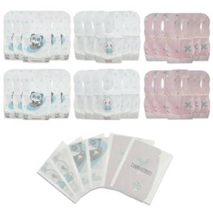 30 Pcs Disposable Bibs, Individually Packaged with Catcher and Leakproof Liner for Toddler Feeding, Baby Travel Essential for Girls