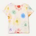 Amazon Essentials Girls and Toddlers' Short-Sleeve T-Shirts (X-Large, Ivory Suns)