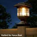 Solar Post Lights Outdoor Solar Cap Lights Deck Fence Cap for 4x4 5x5 6x6 Posts Patio Garden Courtyard Bright Decoration Fixture Waterproof Warm White Lighting Black (4Pack)