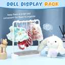 Skylety Doll Garment Rack with 15 Pcs Clothes Hanger for 17cm Doll Clothes Suit, Plastic Hanging Storage Bags with Hanger, Mini Hangers Wardrobe Accessories for Dollhouse Shower Supplies