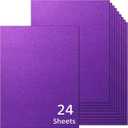 Purple Glitter Cardstock 8.5 x 11 Thick Paper, 24 Sheets Sparkly Cardstock No Shed for Card Making, Crafts, DIY Art Project,Birthday, Wedding Party Decor 92 lb/250 gsm
