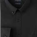 PASHARTUK Wrinkle Free Regular Fit Mens Button Down Shirts Long Sleeve Dress Shirts for Men (Black, L)
