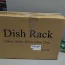 SNTD Dish Drying Rack - Small Dish Rack for Kitchen Counter, Stainless Steel Dish Drainer with Utensil Holder and Drainboard, 11" W x 15" L (Silver)