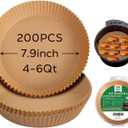 SIUDANGKA 200 Pcs Air Fryer Liners - Disposable Parchment Paper Sheets for Ninja Air Fryer AF101 & AF150 XL (200pcs 7.9'' Round)