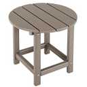 LZRS Round Adirondack Patio Side Table End Table, Outdoor Side Tables for Patio, Backyard,Pool, Indoor Companion, Easy Maintenance & Weather Resistant(Oak)
