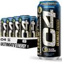 C4 Ultimate x WWE | 300mg Caffeine Sugar Free Energy Drink | Ruthless Raspberry| 16oz (Pack of 12), No BB Date