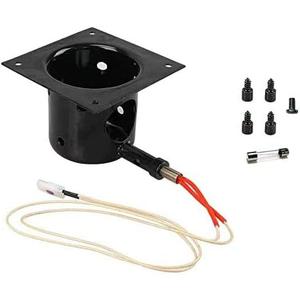 Heavy Duty Steel Porcelain-Enameled Fire Burn Pot and Hot Rod Ignitor Kit Replacement Parts for Pit Boss and Traeger Pellet Grill with Screws and Fuse