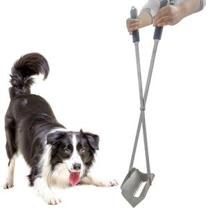 Heavy Duty Pooper Scooper 38" Stainless Steel Long Handle Dog Pooper Scooper with Teeth for Large Dogs Outdoor Pet Waste Removal Shovel Waste Pick-up Yard & Grass Use Leaves Cleaning