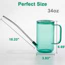 Long Spout Watering Can Indoor, Small Watering Cans for House Plants, Flowers, Succulents 33.8oz(Green)