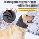 Meifsou Quiet Ears for Dogs - Adjustable Ear Covers for Noise, No Shake Dog Head Wrap, Dog Calming Hood for Thunder, Lightning, Fireworks, Vet Visits, Polyester and Stretch Cotton Blend, Grey S