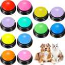 Chumia 12 Pcs Voice Recording Button, Dog Buttons for Communication 30 Second Record & Playback Pet Talking Training Buzzers Funny Gift for Animal Office Home Study Family Game(Multi Colors)