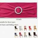 Pack of 50 Spandex Fuchsia Chair Sashes for Wedding Elastic Hot Pink Chair Bands with Buckle Slider, Stretch Chairs Bows for Party Birthday Engagement Banquet Bridal Shower