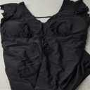 Yonique Plus Size Swimsuits for Women One Piece Tummy Control Bathing Suits Ruffle Swimwear 28W