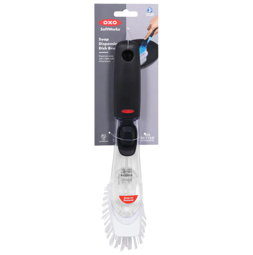 OXO Soft Works® Soap Dispensing Dish Brush - Black/Clear