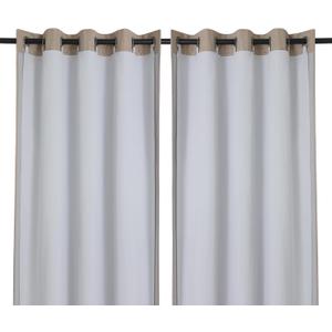 Chyhomenyc Window Blackout Curtain Liners with 18 Rings, Thermal Insulated 100% Blackout Liner for 108 Inch Curtains, Each 50Wx104L, 2 Liners Per Set with 18 Pieces Rings (Greyish White)