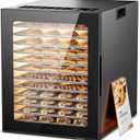 Food Dehydrator, 12 Stainless Steel Trays in 850W Electric Dehydrator Machine, 48 Hour Digital Timer and 165F Temperature Control, Food Dryer for Jerky, Dog Treats, Herbs, Meat, Fruit and Veggies (Silver + Dark Black)