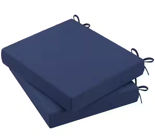 AAAAAcessories Outdoor Seat Cushions, 19x19 Inches, Blue, Pack of 2 