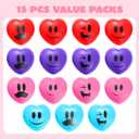 JOYIN 15 Pcs Valentines Heart Shape Stress Ball, Valentine's Day 3 inch Heart Ball Squishy Toy Exchange Gift for Kids, Stress Relief Party Favors, Holiday Reward Prizes
