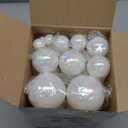 Cayton 24PCS Iridescent Christmas Ornaments Balls, Iridescent Plastic Balls 4 Sizes for Xmas Tree DIY Crafts Wedding Holiday Decorations