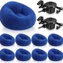 Realspring 9 Pcs Inflatable Bean Bag Chairs, Electric Air Pump, Navy, 38.5 x 21.6 x 11 inches