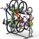 ETELI Bike Rack Garage Freestanding Bikes Rack Floor Stand Vertical Bike Stand Rack for Garage Organizer Indoor Outdoor Bikes Storage, Hold Max Tire Width 2.65, Black