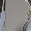 Hillsdale Furniture Cynthia Modern Upholstered Queen Bed with Nailhead Headboard, Cream