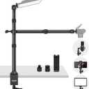NEEWER TL253A+DS001 Table Camera Tripod with 2 Telescopic Arms, Phone Holder, Ball Heads, Screw Adapter, Table Light Stand for Camera, Mobile Phone, Webcam, Ring Light
