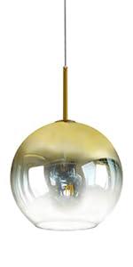 GLAMIGHT Pendant Lights Kitchen Island, Modern Hanging Light Fixtures with Handblown Glass Globe, Gold Pendnat Lights for Dining Room, Living Room, Bar 11.8 Inch Diam
