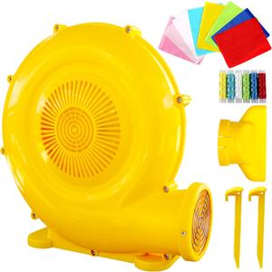 470W Yellow Air Blower for Inflatable Bounce House, Water Slide, Jumping Castle, Inflatable Screen and Inflatable Tent, Dual Use for Yard Leaf Blowing